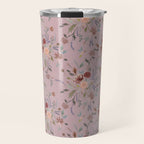 Bohemian Watercolor Floral - Cool Pink Travel Mug Gallery Image 1