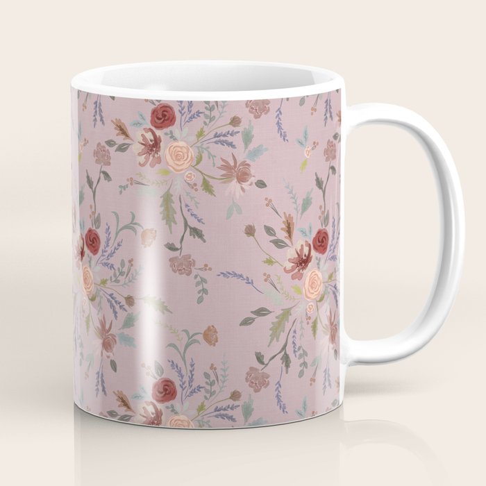 Bohemian Watercolor Floral - Cool Pink Coffee Mug Gallery Image 1