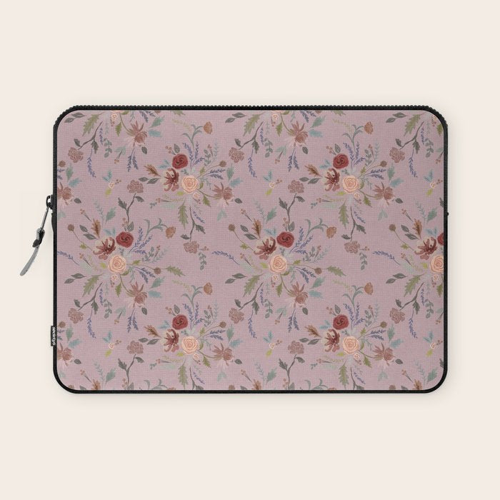 Bohemian Watercolor Floral - Cool Pink Laptop Sleeve Gallery Image 1