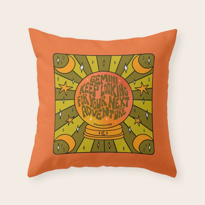 Gemini Crystal Ball Throw Pillow Gallery Image 1