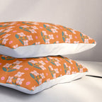 Retro Pink Floral Bunches Pattern - Terracotta  Pillow Sham Gallery Image 3
