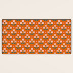 Retro Pink Floral Bunches Pattern - Terracotta  Desk Mat Gallery Image 3