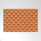 Retro Pink Floral Bunches Pattern - Terracotta  Welcome Mat Gallery Image 1
