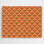 Retro Pink Floral Bunches Pattern - Terracotta  Jigsaw Puzzle Gallery Image 1