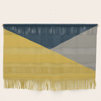 Envelope - Minimalist Geometric Color Block in Light Mustard Yellow, Navy Blue, and Gray Wall Hanging Gallery Image 1
