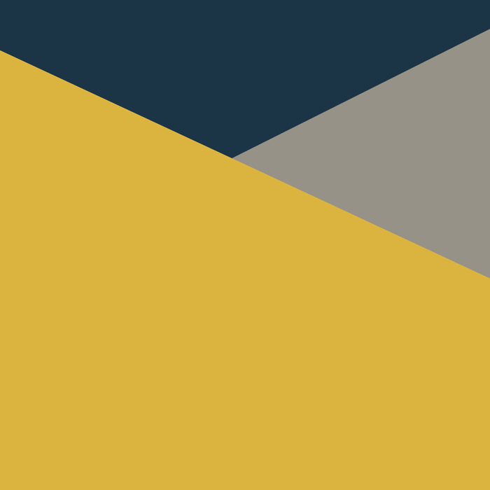 Envelope - Minimalist Geometric Color Block in Light Mustard Yellow, Navy Blue, and Gray Coffee Mug Gallery Image 2
