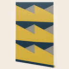 Envelope - Minimalist Geometric Color Block in Light Mustard Yellow, Navy Blue, and Gray Wallpaper Gallery Image 2