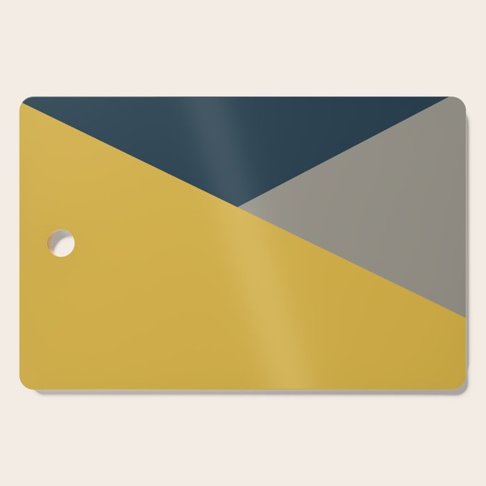 Envelope - Minimalist Geometric Color Block in Light Mustard Yellow, Navy Blue, and Gray Cutting Board Gallery Image 1
