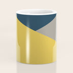 Envelope - Minimalist Geometric Color Block in Light Mustard Yellow, Navy Blue, and Gray Coffee Mug Gallery Image 4