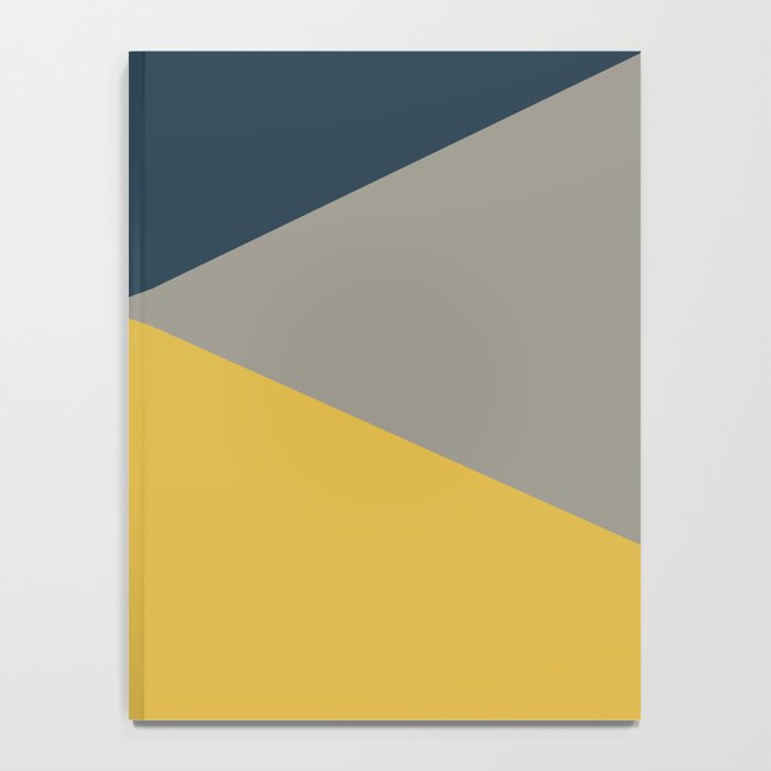 Envelope - Minimalist Geometric Color Block in Light Mustard Yellow, Navy Blue, and Gray Notebook Gallery Image 4