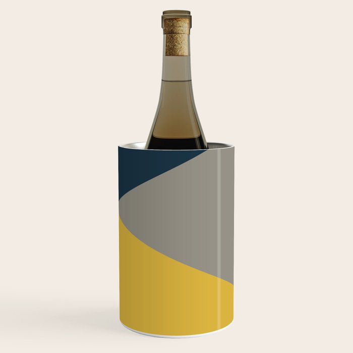 Envelope - Minimalist Geometric Color Block in Light Mustard Yellow, Navy Blue, and Gray Wine Chiller Gallery Image 3
