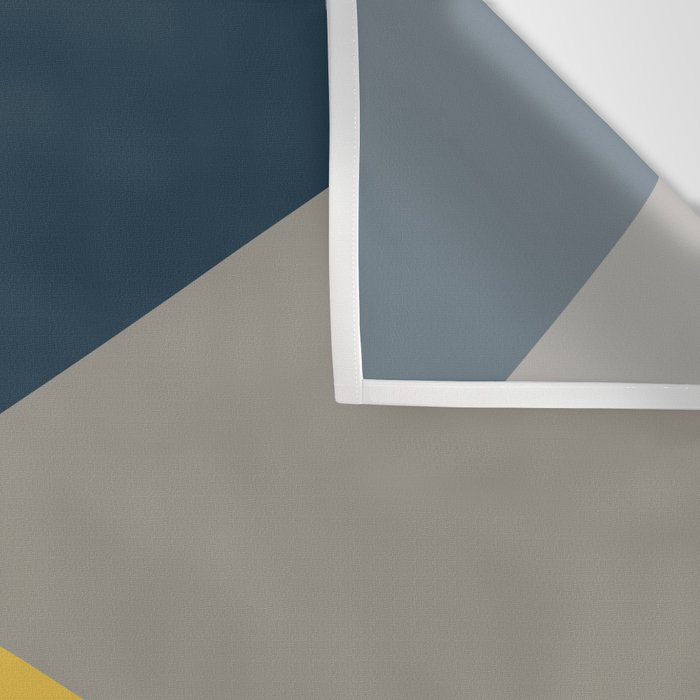 Envelope - Minimalist Geometric Color Block in Light Mustard Yellow, Navy Blue, and Gray Wall Tapestry Gallery Image 3