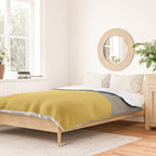 Envelope - Minimalist Geometric Color Block in Light Mustard Yellow, Navy Blue, and Gray Duvet Cover Gallery Image 2