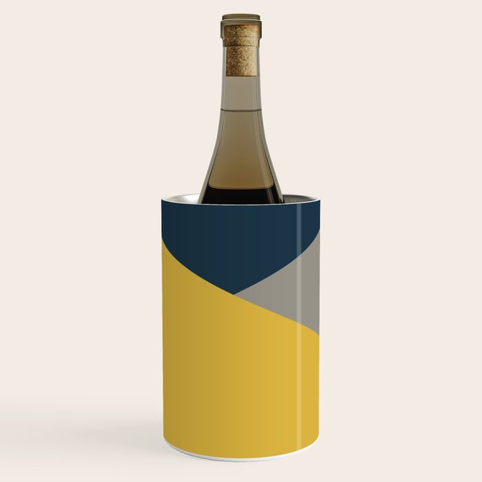 Envelope - Minimalist Geometric Color Block in Light Mustard Yellow, Navy Blue, and Gray Wine Chiller Gallery Image 1
