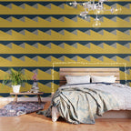Envelope - Minimalist Geometric Color Block in Light Mustard Yellow, Navy Blue, and Gray Wallpaper Gallery Image 3