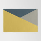 Envelope - Minimalist Geometric Color Block in Light Mustard Yellow, Navy Blue, and Gray Rug Gallery Image 2