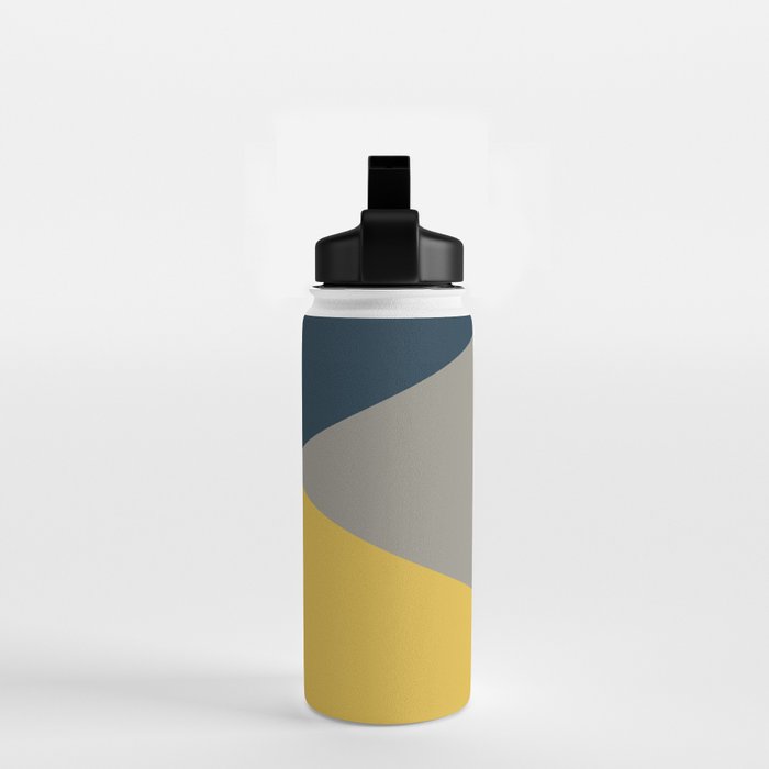 Envelope - Minimalist Geometric Color Block in Light Mustard Yellow, Navy Blue, and Gray Water Bottle Gallery Image 2