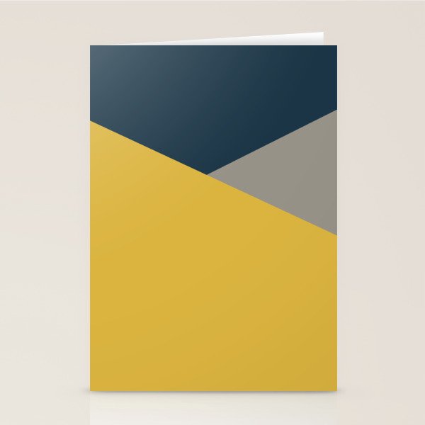 Envelope - Minimalist Geometric Color Block in Light Mustard Yellow, Navy Blue, and Gray Stationery Card Gallery Image 2