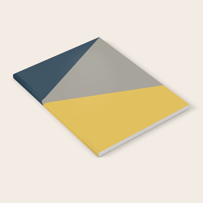 Envelope - Minimalist Geometric Color Block in Light Mustard Yellow, Navy Blue, and Gray Notebook Gallery Image 1