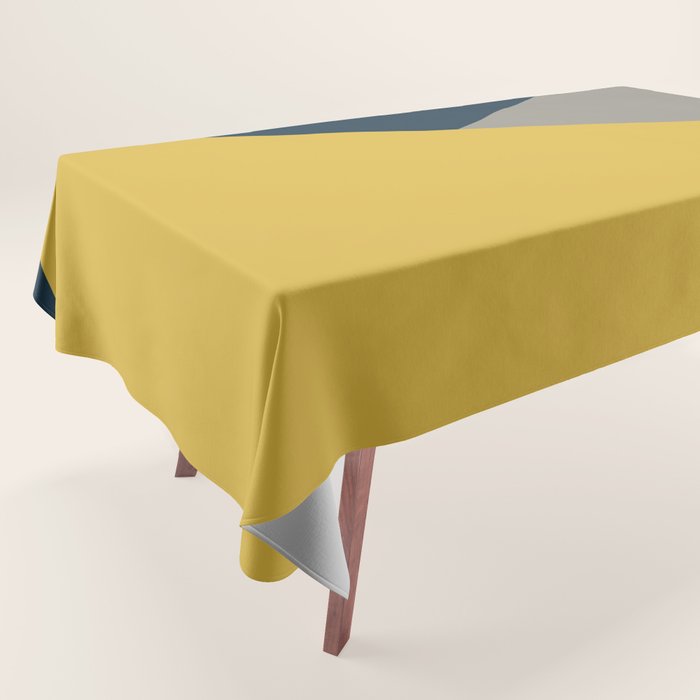 Envelope - Minimalist Geometric Color Block in Light Mustard Yellow, Navy Blue, and Gray Tablecloth Gallery Image 1