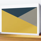 Envelope - Minimalist Geometric Color Block in Light Mustard Yellow, Navy Blue, and Gray Wall Mural Gallery Image 2