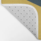 Envelope - Minimalist Geometric Color Block in Light Mustard Yellow, Navy Blue, and Gray Bath Mat Gallery Image 2