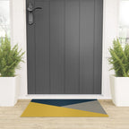 Envelope - Minimalist Geometric Color Block in Light Mustard Yellow, Navy Blue, and Gray Welcome Mat Gallery Image 3