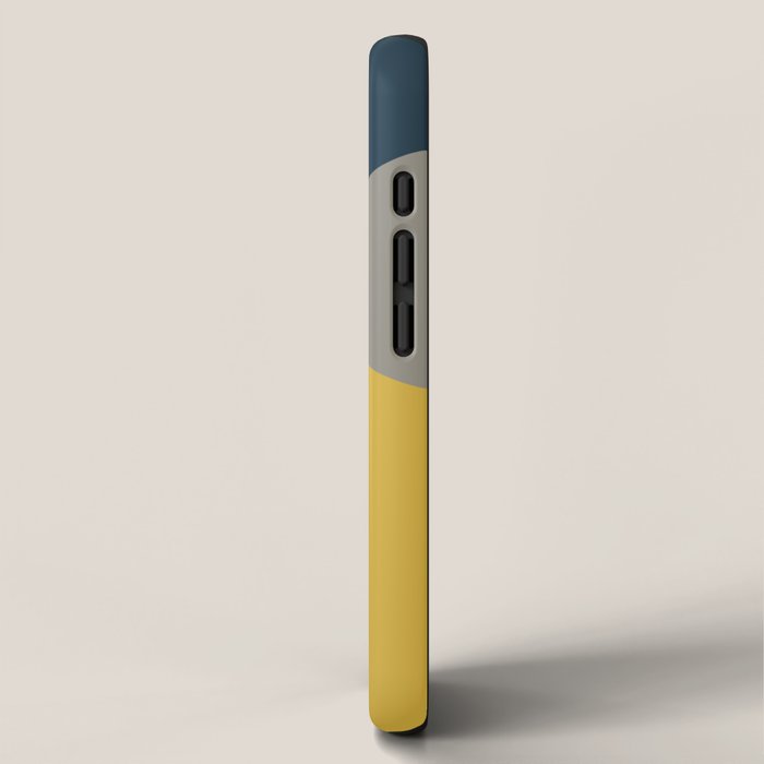 Envelope - Minimalist Geometric Color Block in Light Mustard Yellow, Navy Blue, and Gray iPhone Case Gallery Image 2