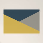 Envelope - Minimalist Geometric Color Block in Light Mustard Yellow, Navy Blue, and Gray Welcome Mat Gallery Image 1