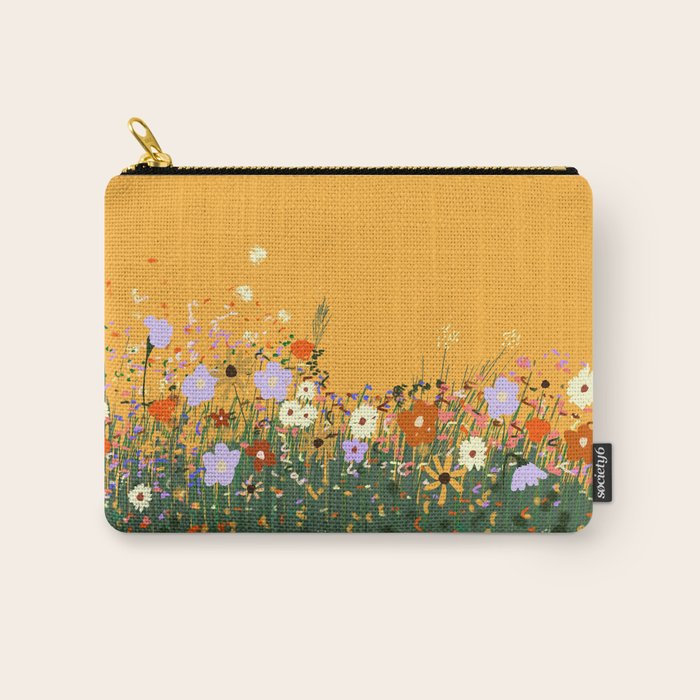 Meadow in summer yellow  Carry All Pouch Gallery Image 1