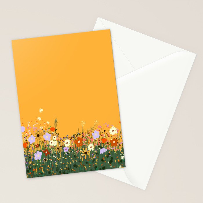 Meadow in summer yellow  Stationery Card Gallery Image 2