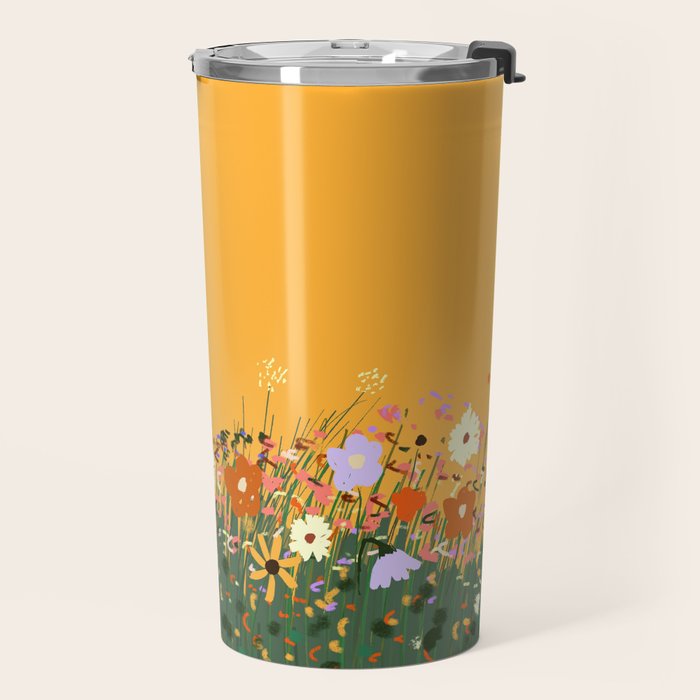 Meadow in summer yellow  Travel Mug Gallery Image 2