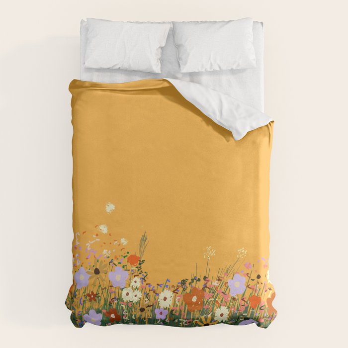Meadow in summer yellow  Duvet Cover Gallery Image 6