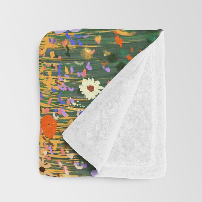 Meadow in summer yellow  Throw Blanket Gallery Image 3