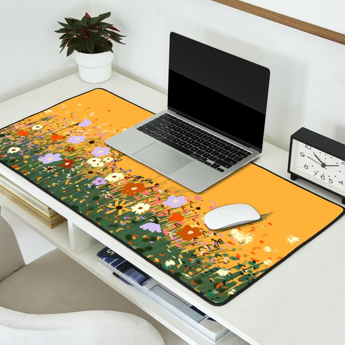 Meadow in summer yellow  Desk Mat Gallery Image 2