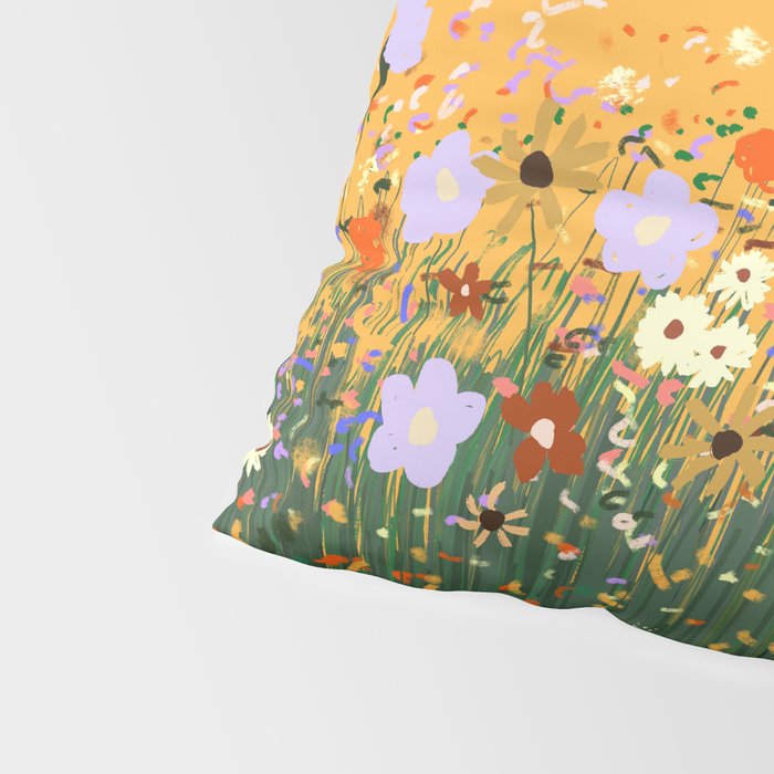 Meadow in summer yellow  Pillow Sham Gallery Image 4