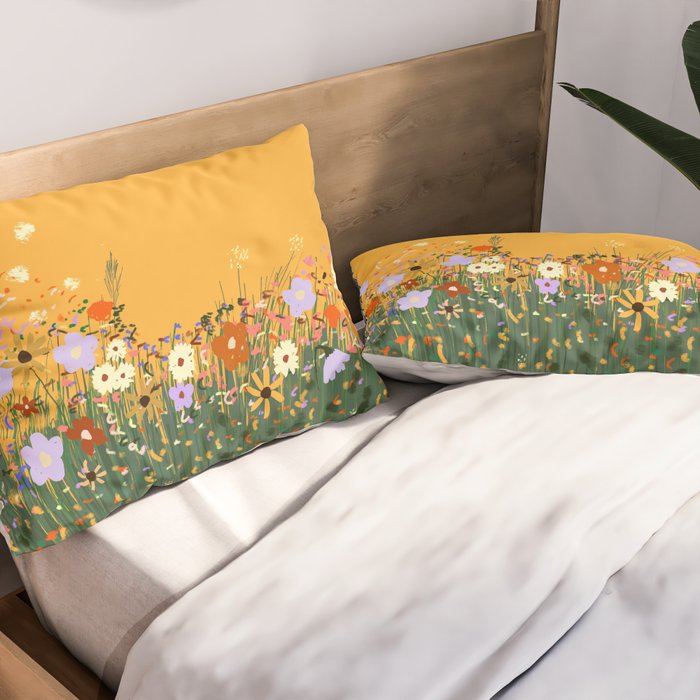 Meadow in summer yellow  Pillow Sham Gallery Image 2