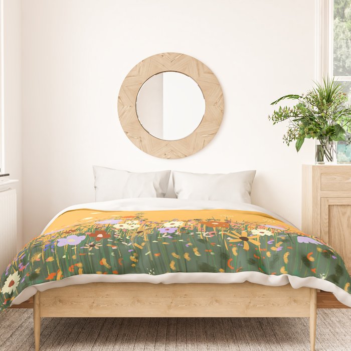 Meadow in summer yellow  Duvet Cover Gallery Image 3