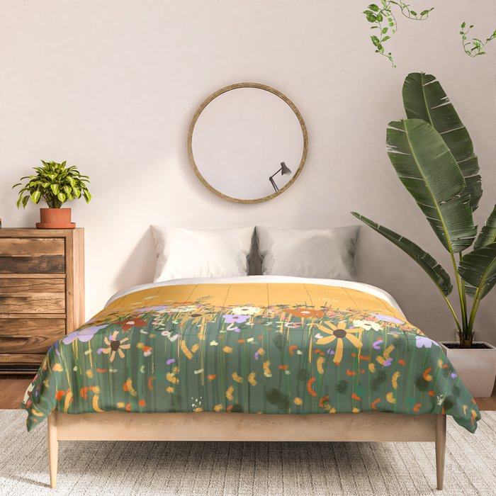 Meadow in summer yellow  Comforter Gallery Image 3