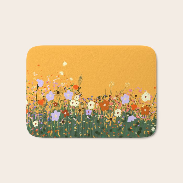 Meadow in summer yellow  Bath Mat Gallery Image 1