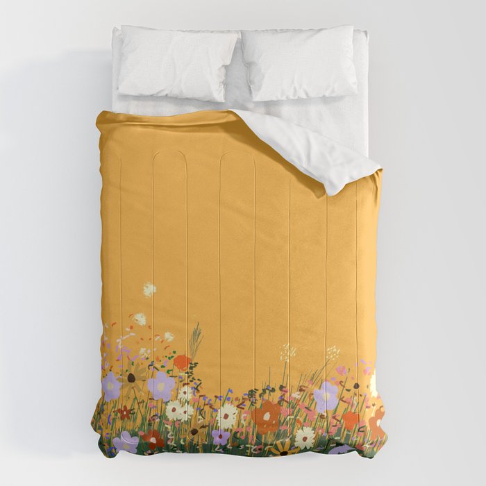 Meadow in summer yellow  Comforter Gallery Image 6
