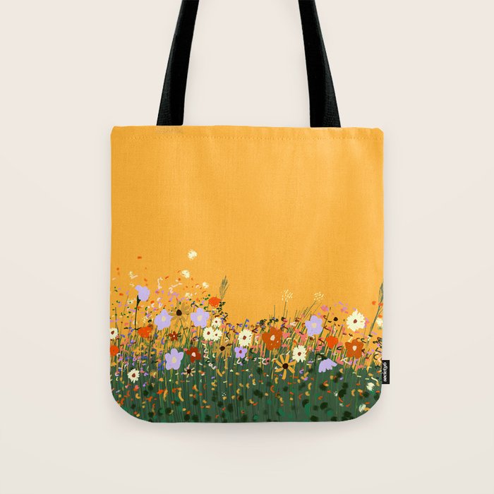 Meadow in summer yellow  Tote Bag Gallery Image 1