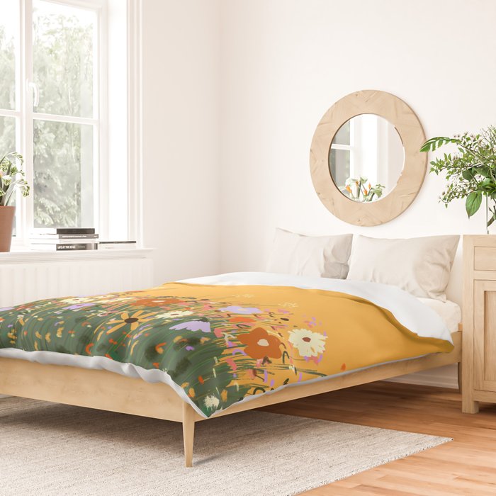 Meadow in summer yellow  Duvet Cover Gallery Image 2