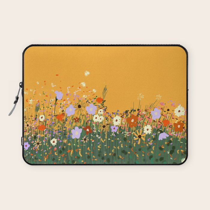 Meadow in summer yellow  Laptop Sleeve Gallery Image 1