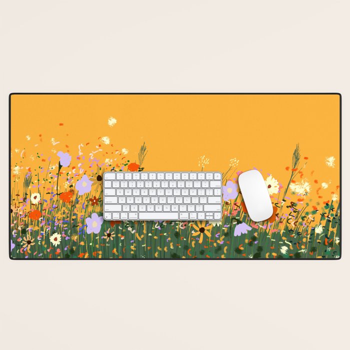 Meadow in summer yellow  Desk Mat Gallery Image 1