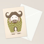 Whimsical Cape Buffalo Stationery Card Gallery Image 2