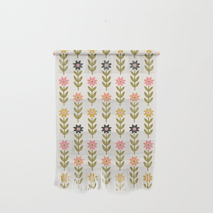 Hand-drawn Wildflowers -  Pink & Gold Wall Hanging Gallery Image 1