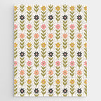 Hand-drawn Wildflowers -  Pink & Gold Jigsaw Puzzle Gallery Image 1