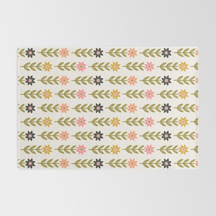 Hand-drawn Wildflowers -  Pink & Gold Rug Gallery Image 2