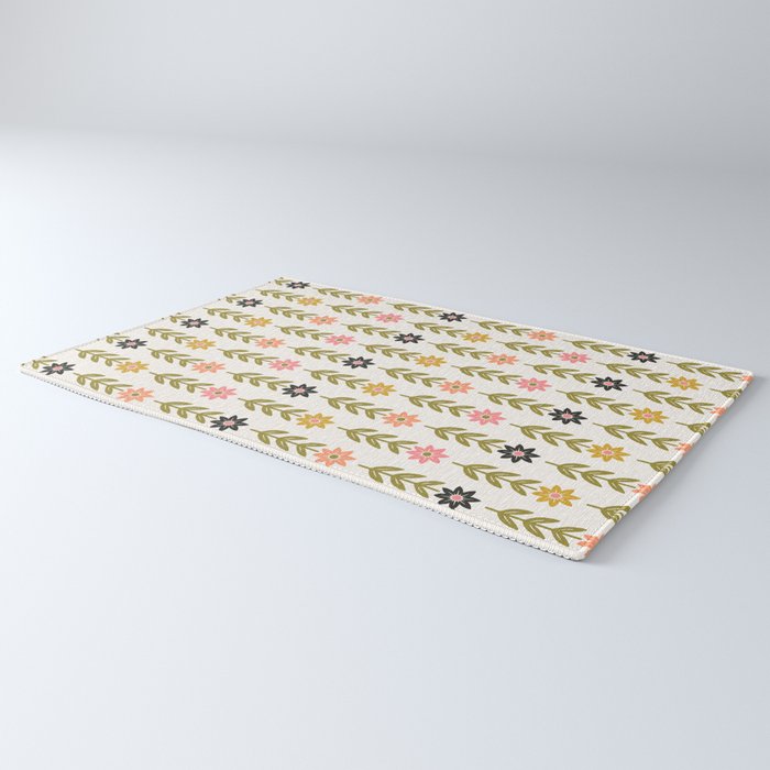 Hand-drawn Wildflowers -  Pink & Gold Rug Gallery Image 3